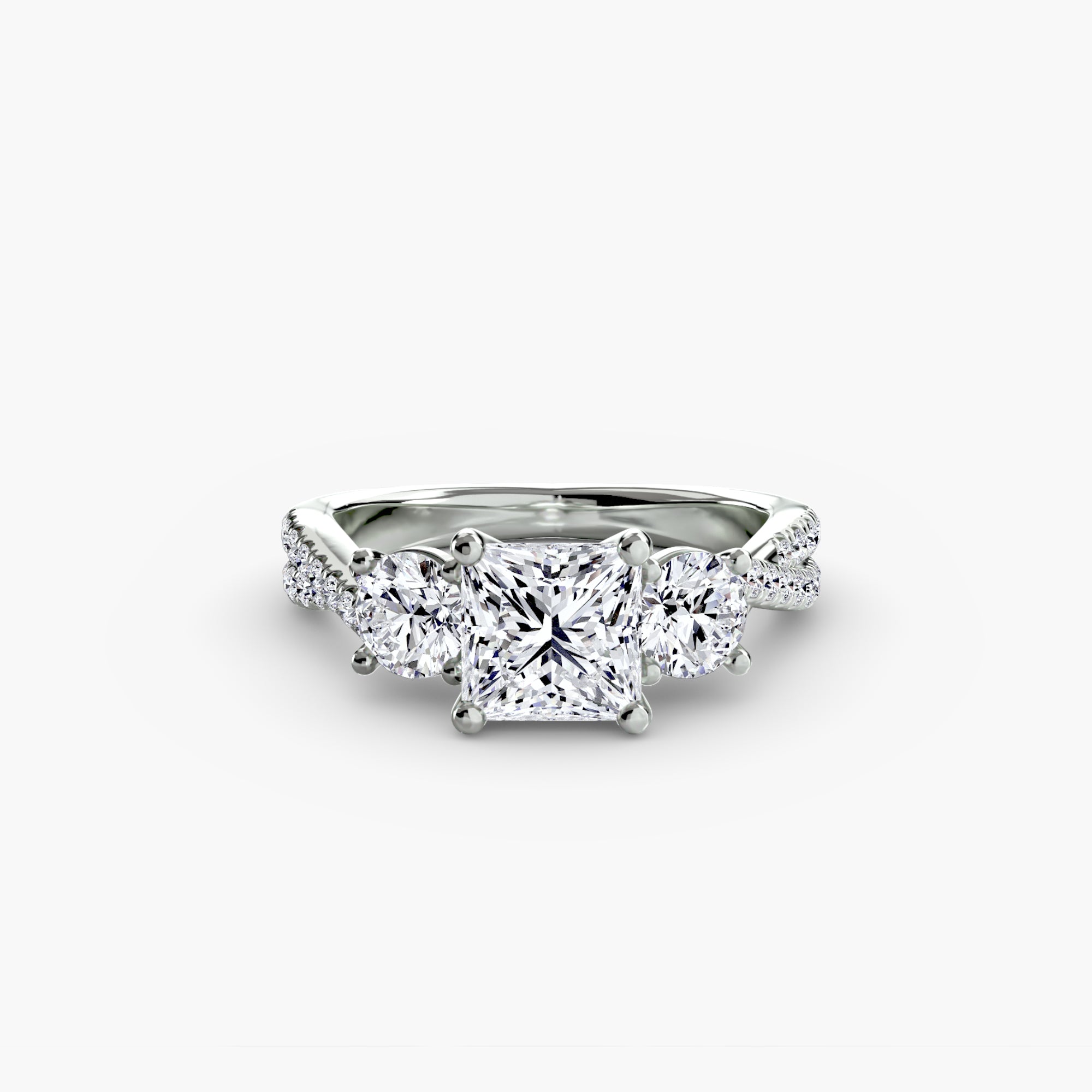 Three-Stone with Pavé Band