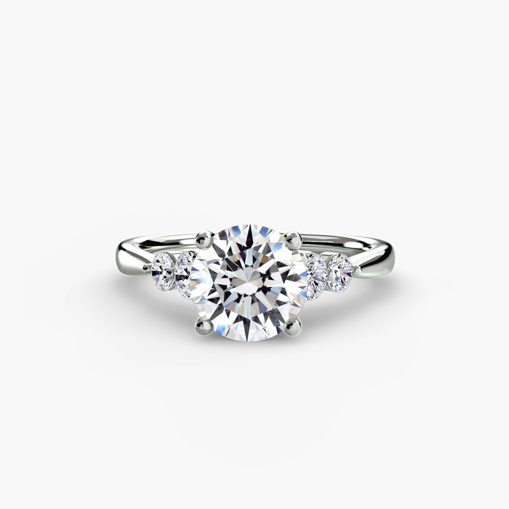 Solitaire with Shoulder Accents