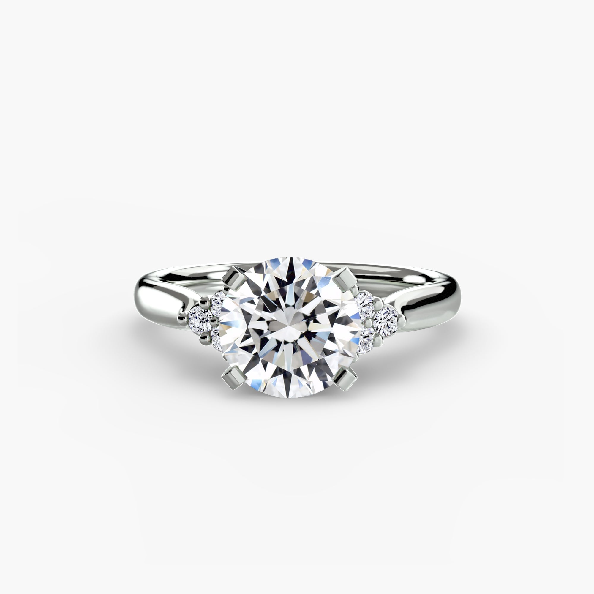 Solitaire with Cluster Shoulders